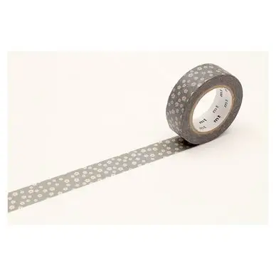 Masking Tape 7 m x 15 mm Fleurs Roses Fond Gris - Masking Tape mt Vente Flash