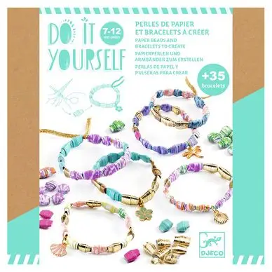 DIY À créer Perles de papier et Bracelets Chics et dorés - Djeco Meilleur Prix