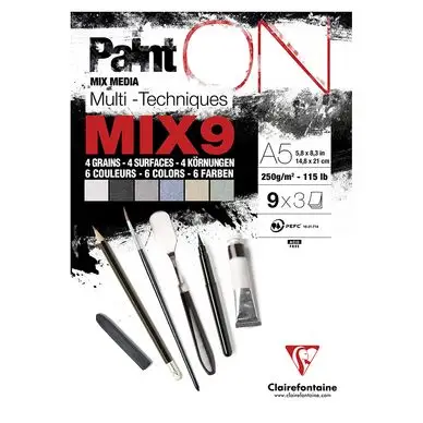 Petit Prix Bloc papier multi-techniques MIX9 Paint On 250 g/m² - Clairefontaine
