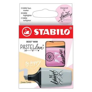 Surligneur BOSS MINI Pastellove 2.0 Set 3 couleurs n°1 - STABILO Top Vente