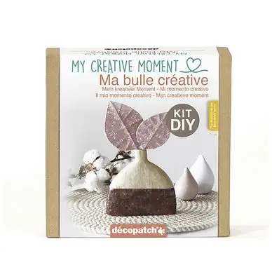 Mini Kit Ma Bulle Créative Vase et Feuilles - Décopatch Meilleur Prix