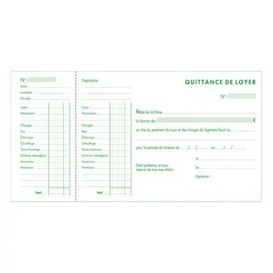 Produit De Marque Carnet à souche Quittance de loyer x 50 - Exacompta
