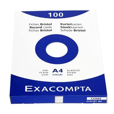 Etui de 100 feuilles de bristol blanc A4 - Exacompta Quantité Limitée