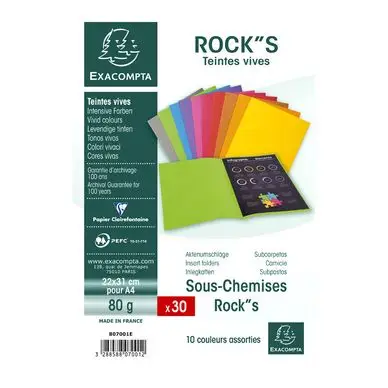 Sous-chemise Rock''S 22 x 31 cm - 30 pcs - Exacompta Must-Have