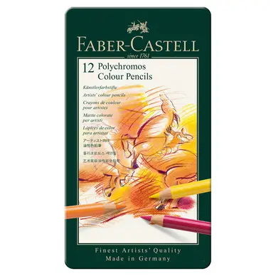 Boîte métal de 12 crayons de couleurs Polychromos - Faber-Castell Meilleure Vente