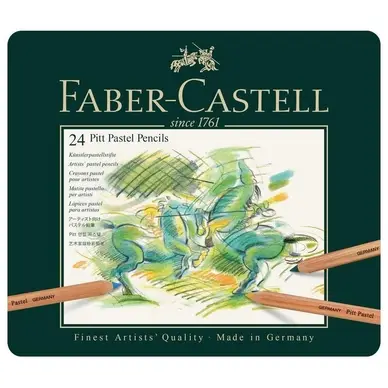 Boîte métal 24 crayons PITT pastel - Faber-Castell Nouveauté