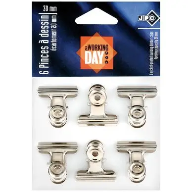 Certifié Pinces à dessin Bulldog 30 mm écartement 20 mm par 6 - Wonday