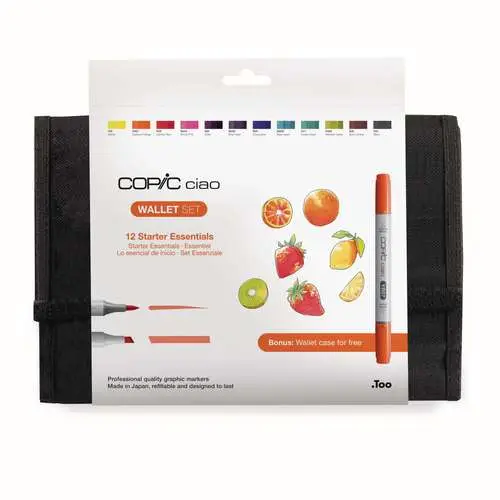 Set thématique de 12 marqueurs Essentiels Copic Ciao Paiement Sécurisé
