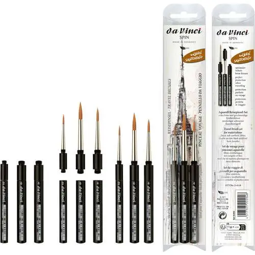 Prix Bas Set de 3 pinceaux de voyage Spin série 5393 Da Vinci