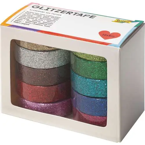 Set de 10 bandes de papier autocollantes scintillantes Folia® Satisfait Ou Remboursé