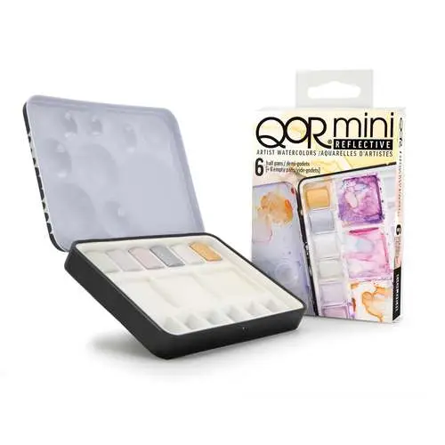 Nouveauté Mini coffret 6 1/2 godets d‘aquarelles QoR Reflective Golden