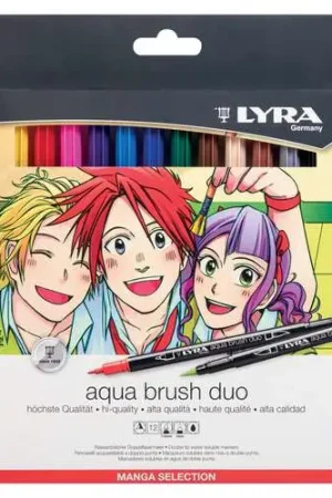 Expédition Rapide Set de 12 feutres Manga Aqua Brush Duo Lyra