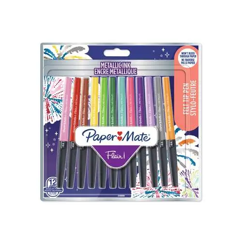 Vente Directe Étui de 12 feutres métal Paper Mate Flair