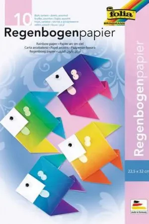 10 feuilles de papier arc-en-ciel Folia Promotion