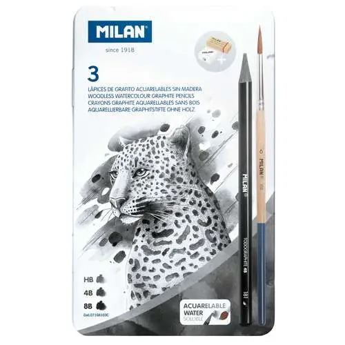Coffret métal de mines de plomb aquarellables Milan Nouvel Arrivage