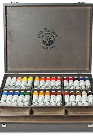 Coffret bois de 30 tubes d'huile extra-fine Old Holland Offre Du Jour
