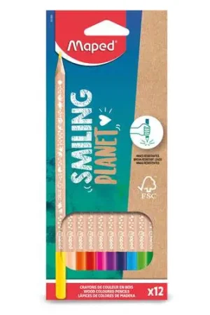 Coffrets de 12 crayons de couleur Smilling Planet Maped Offre Du Jour