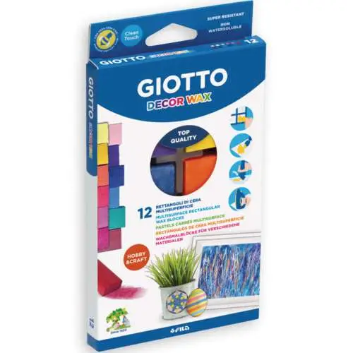 Coffret de 12 pastels carrés Decor Wax Giotto Soldes