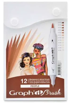 Coffret de 12 marqueurs Graph'It Brush people Nouvel Arrivage