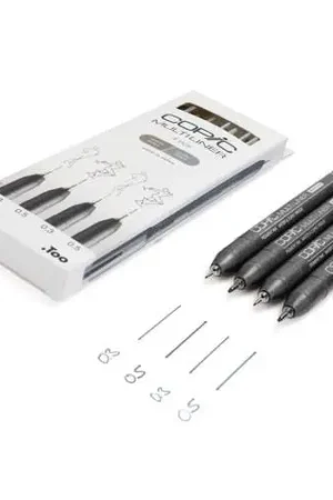 Remise Set 4 feutres multiliner pointe gris chaud Copic