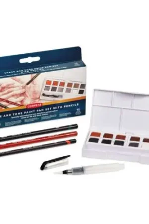 Coffret 12 1/2 godets de peinture aquarelle Shade & Tone Derwent Certifié