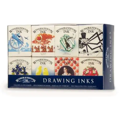 Coffret Calligraphy Ink de Winsor & Newton - 8 x 14ml - Henry Top Vente