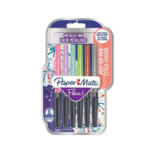 Étui de 6 feutres métal Paper Mate Flair Paiement Sécurisé