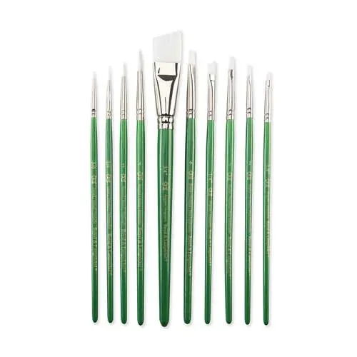 Set de 10 pinceaux en fibres synthétiques Taklon blanches 9540 Royal Langnickel Réduction