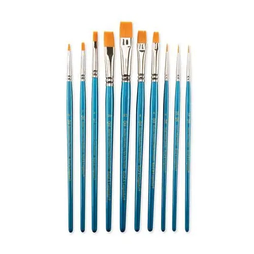 Satisfait Ou Remboursé Set de 10 pinceaux en fibres synthétiques Taklon dorées 9537 Royal Langnickel