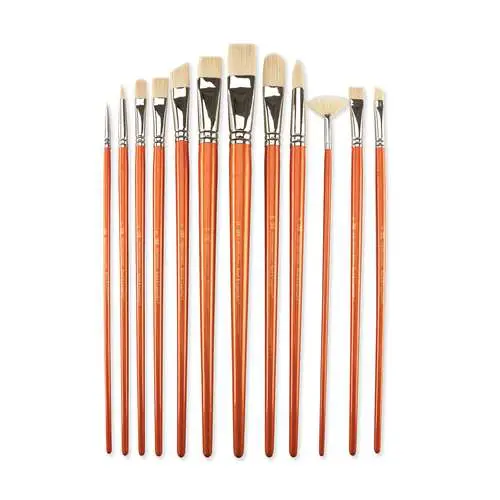Set de 12 pinceaux en fibres synthétiques Taklon ivoire Royal Langnickel Achetez Aujourd'hui