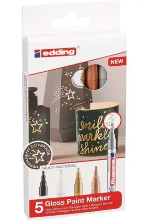 Set de 5 marqueurs Edding 753 Metallic Meilleur Prix