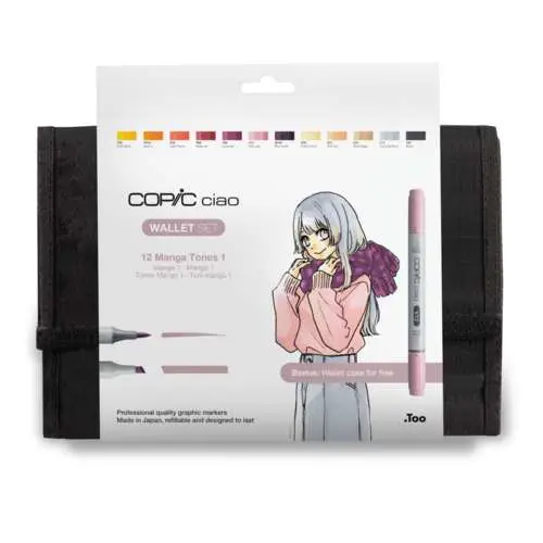 Set thématique de 12 marqueurs Copic Ciao - Nuances manga 2 Prix Promo