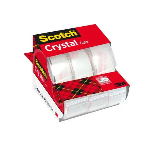 Lot de 3 Scotch Crystal avec dévidoir Seulement Aujourd'hui