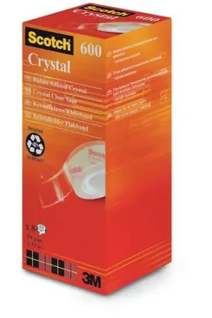 Vente Flash Lot de 8 rouleaux Crystal Clear 600 Scotch