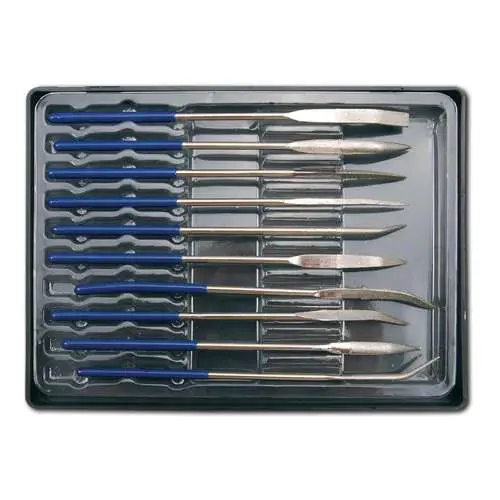 Prix Bas Lot de 10 mini-rifloirs courbes diamantés