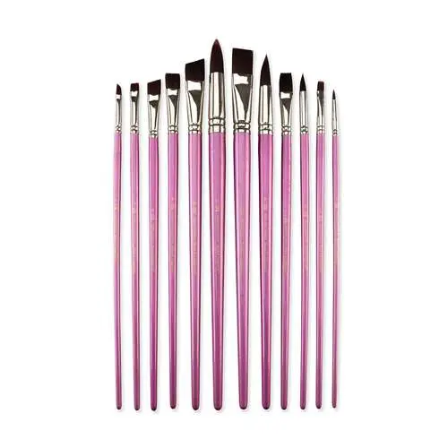 Set de 12 pinceaux en fibres synthétiques Taklon Bourgogne Royal Langnickel Jusqu'à Épuisement Des Stocks
