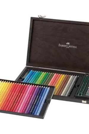 Prix Bas Coffret en bois de 48 crayons Polychromos Faber Castell