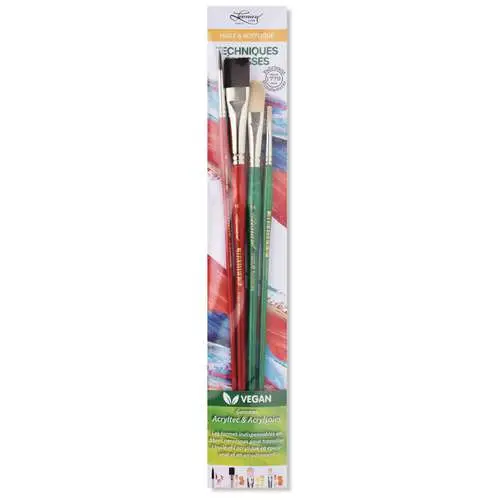 Pochette de pinceaux huile/acrylique Techniques Épaisses végan Léonard Must-Have