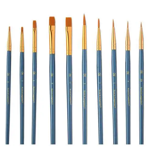 Commander Maintenant Set de 10 pinceaux huile, acrylique et aquarelle manche court Art.Discount