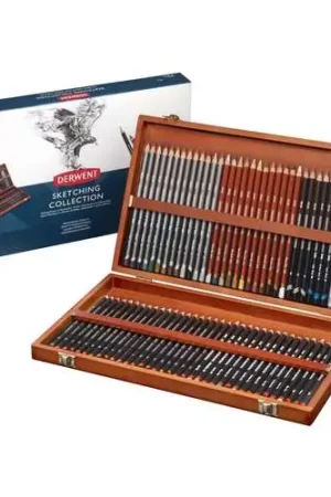 Commander Vite Coffret en bois de 72 crayons esquisse Sketching Derwent