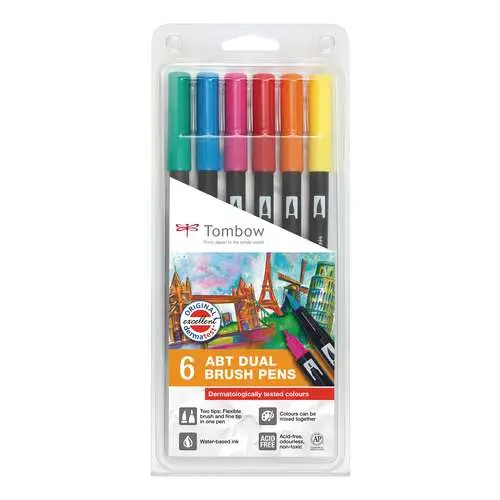 Offre Du Jour Etui de 6 feutres Tombowtestés dermatologiquement