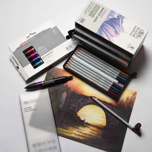 Coffret de 50 crayons de couleur Winsor & Newton Marque