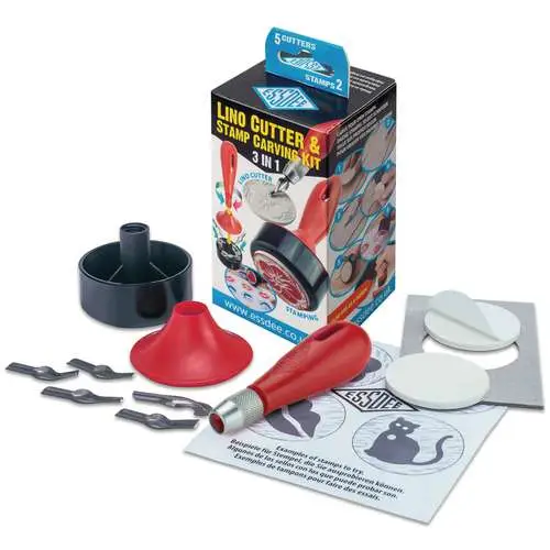 Set linogravure tampon et découpe Essdee Dernière Chance