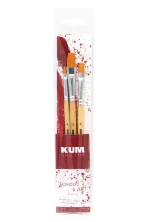 Dernier Modèle Lot de 3 pinceaux plats School & Art Kum