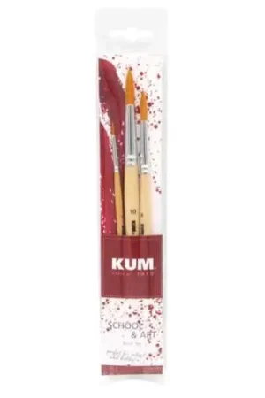 Lot de 3 pinceaux ronds School & Art Kum Affaire À Saisir