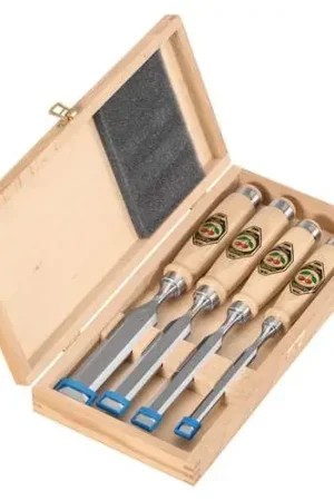 Coffret en bois Kirschen de 4 ciseaux de sculpture sur bois Offre Spéciale