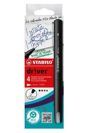 Set de 4 feutres Driver 0,4 mm Stabilo Expédition Rapide