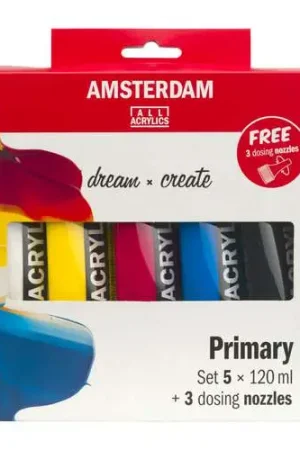 Haute Qualité Coffret acrylique Amsterdam 5 tubes + embout Royal Talens