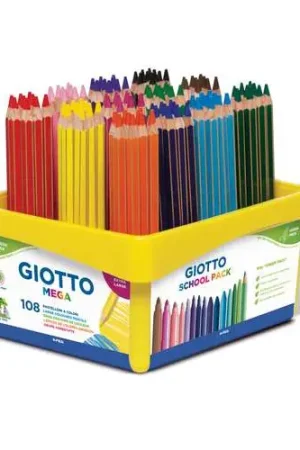 Expédié Aujourd'hui Lots de 108 crayons de couleur Giotto Mega