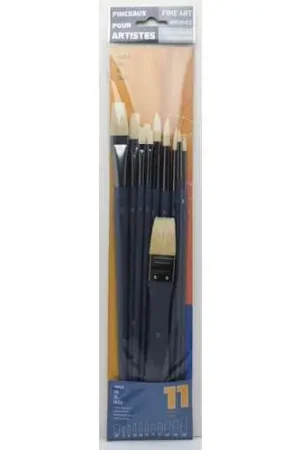 Lot de 10 pinceaux huile en soies de porc Livraison Express